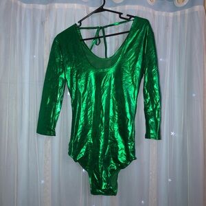 Women’s Shiny Green Body Suit  Adult O/S  Party Dress Up
